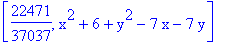 [22471/37037, x^2+6+y^2-7*x-7*y]